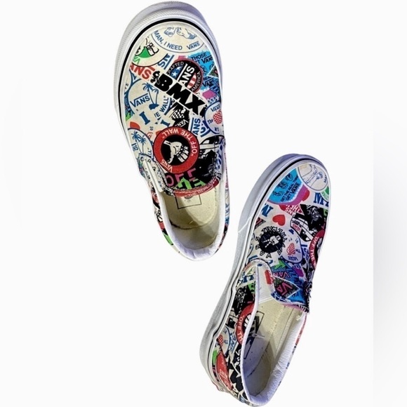 VANS BMX Slip-Ons Mash-Up Sticker Multi Color Women’s Size 5.5 - Picture 10 of 11